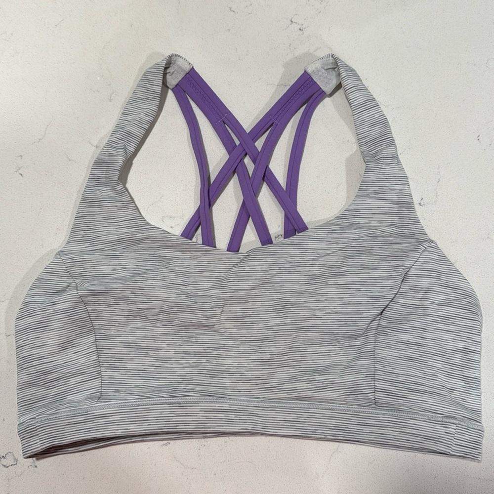 Lululemon Bra EUC Grey Purple Size 8